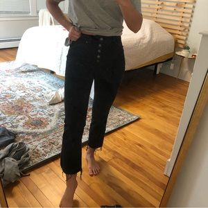 we the free flare black jeans high rise